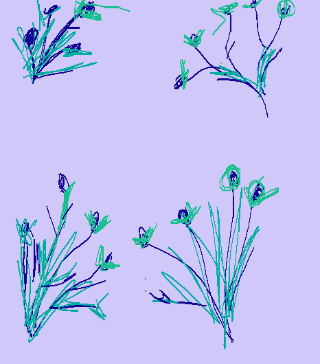 blue green floral bouquets